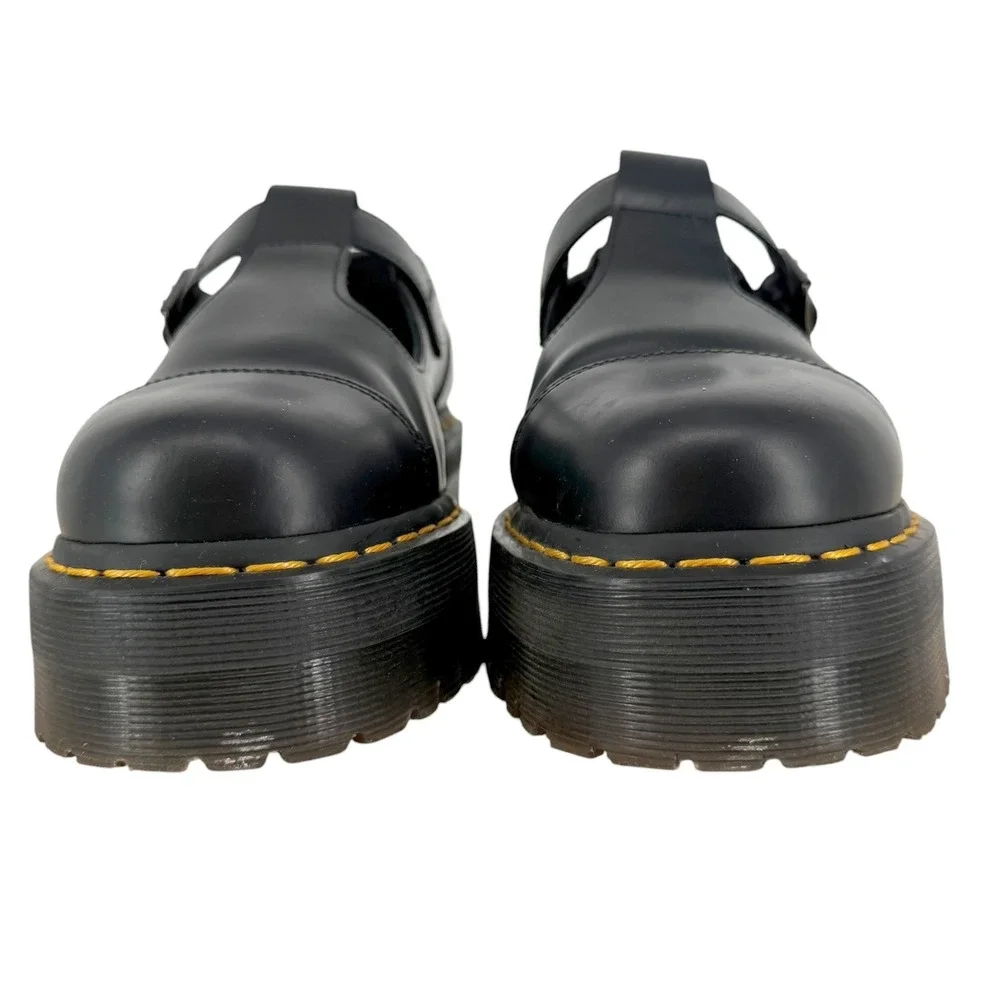 Dr. Martens Bethan Mary Jane T-bar Chunky Lug Platform Women 42 10 Smooth Black